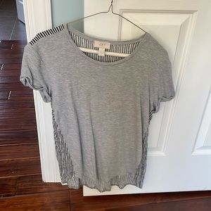 Ann Taylor LOFT, size S, grey with black and white stripe